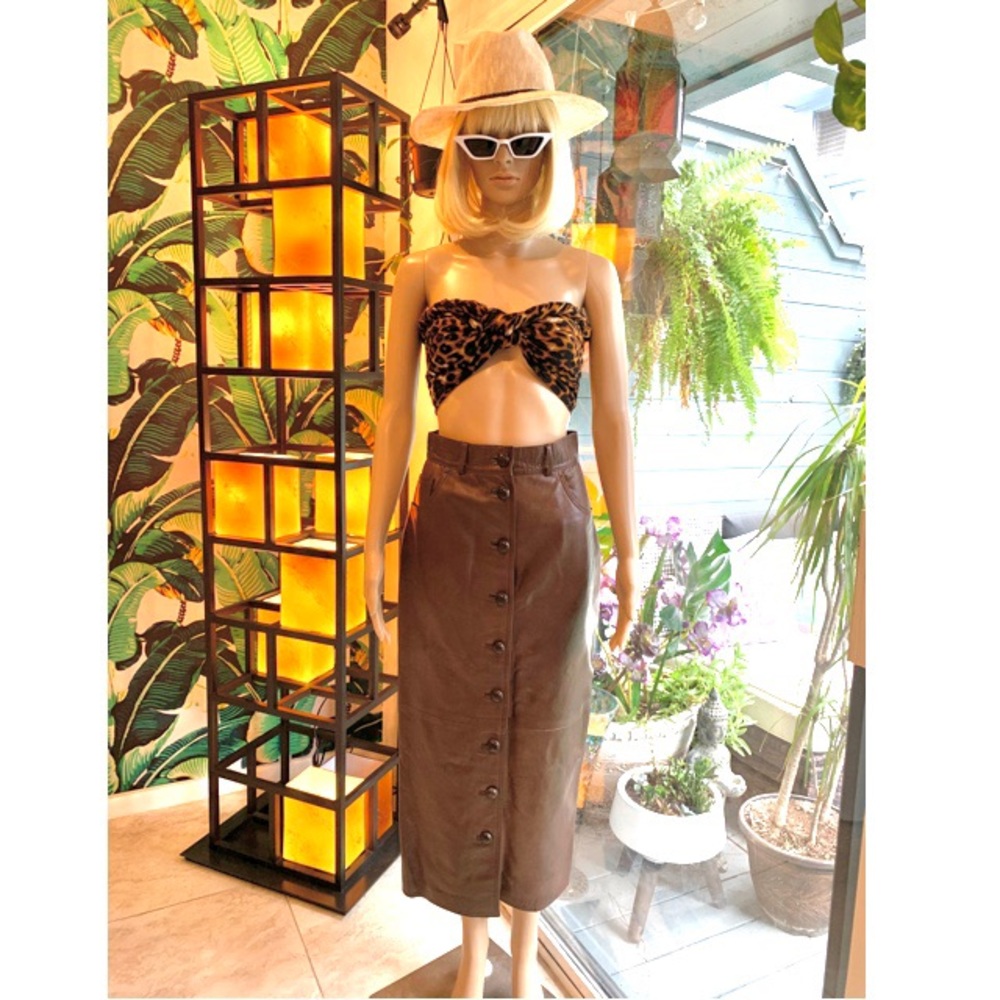 Brown Leather Skirt